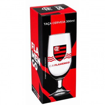 TAÇA CERVEJA FLORIPA DE VIDRO 300ML MODELO FLAMENGO REF: 7732133