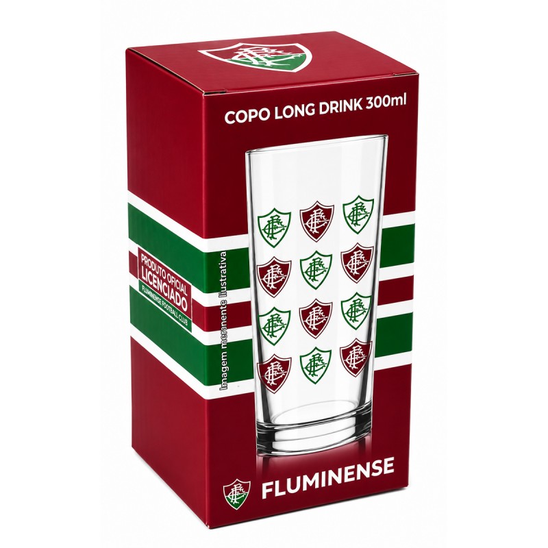 COPO CYLINDER DE VIDRO 300ML MODELO FLUMINENSE REF: 206035
