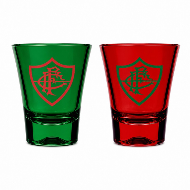 KIT 2 COPOS DE SHOT PRIME DE VIDRO 60ML MODELO FLUMINENSE REF: 23040235 KIT 2 COPOS DE SHOT PRIME DE VIDRO 60ML MODELO FLUMINENSE REF: 23040235