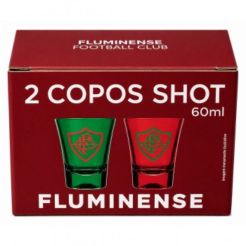 KIT 2 COPOS DE SHOT PRIME DE VIDRO 60ML MODELO FLUMINENSE REF: 23040235