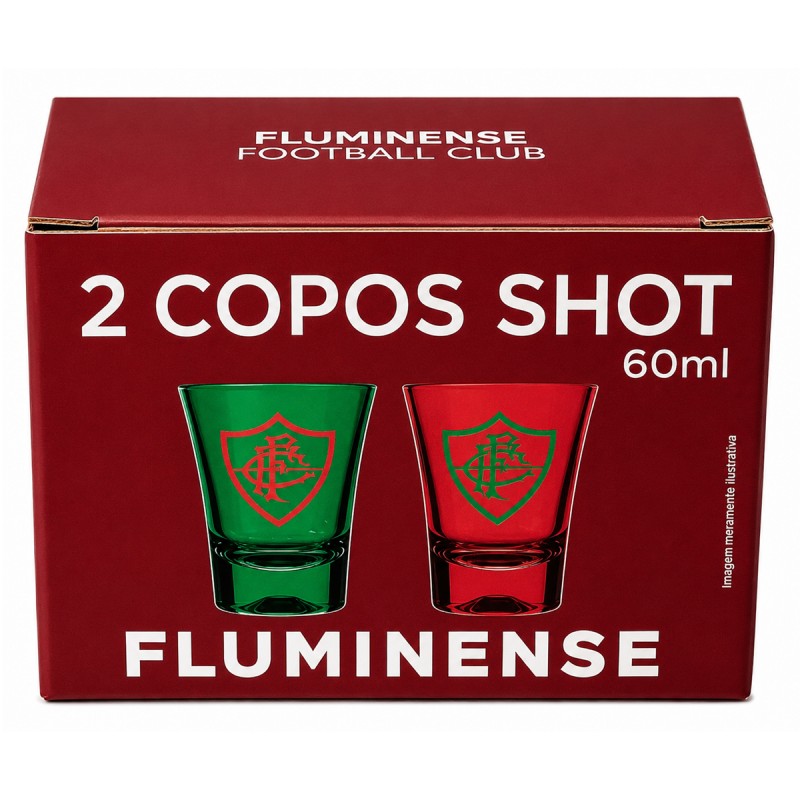 KIT 2 COPOS DE SHOT PRIME DE VIDRO 60ML MODELO FLUMINENSE REF: 23040235 KIT 2 COPOS DE SHOT PRIME DE VIDRO 60ML MODELO FLUMINENSE REF: 23040235