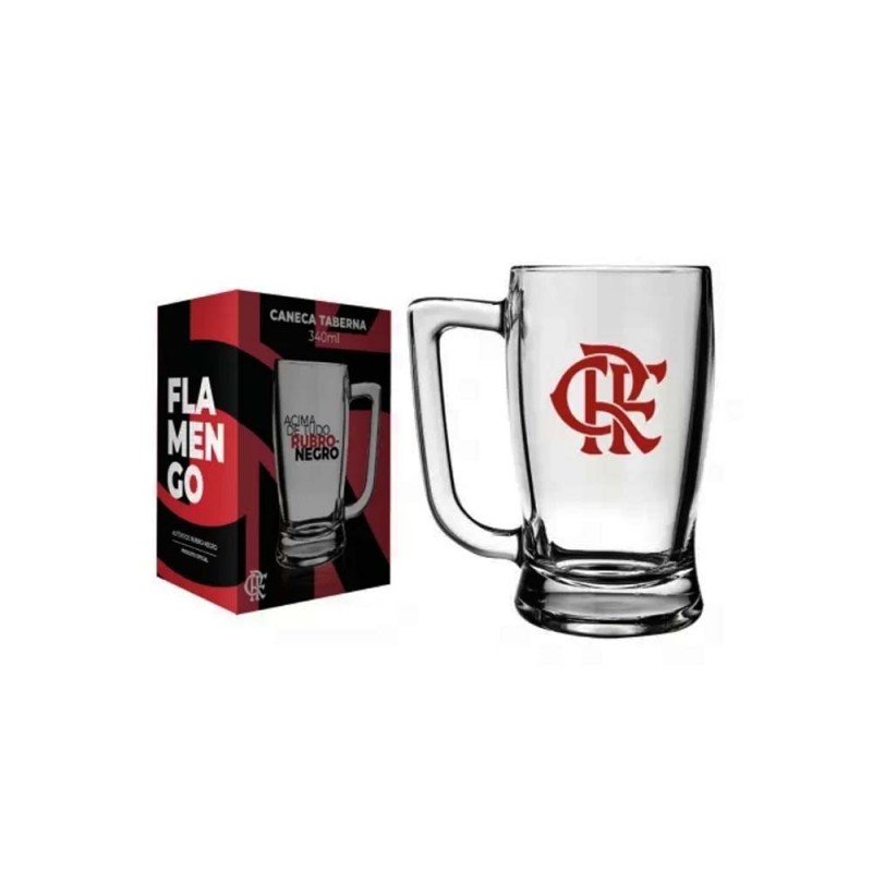 CANECA DE CHOPP TABERNA MODELO FLAMENGO EM VIDRO 340ML REF: 5901033 CANECA DE CHOPP TABERNA MODELO FLAMENGO EM VIDRO 340ML REF: 5901033