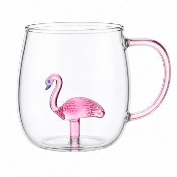 CANECA BOROSSILICATO DE VIDRO 350ML MODELO FLAMINGO REF: 223048