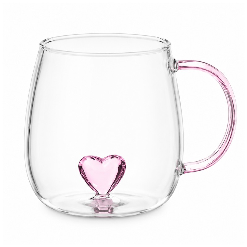 CANECA BOROSSILICATO DE VIDRO 350ML MODELO CORAÇÃO 3D REF: 223046 CANECA BOROSSILICATO DE VIDRO 350ML MODELO CORAÇÃO 3D REF: 223046