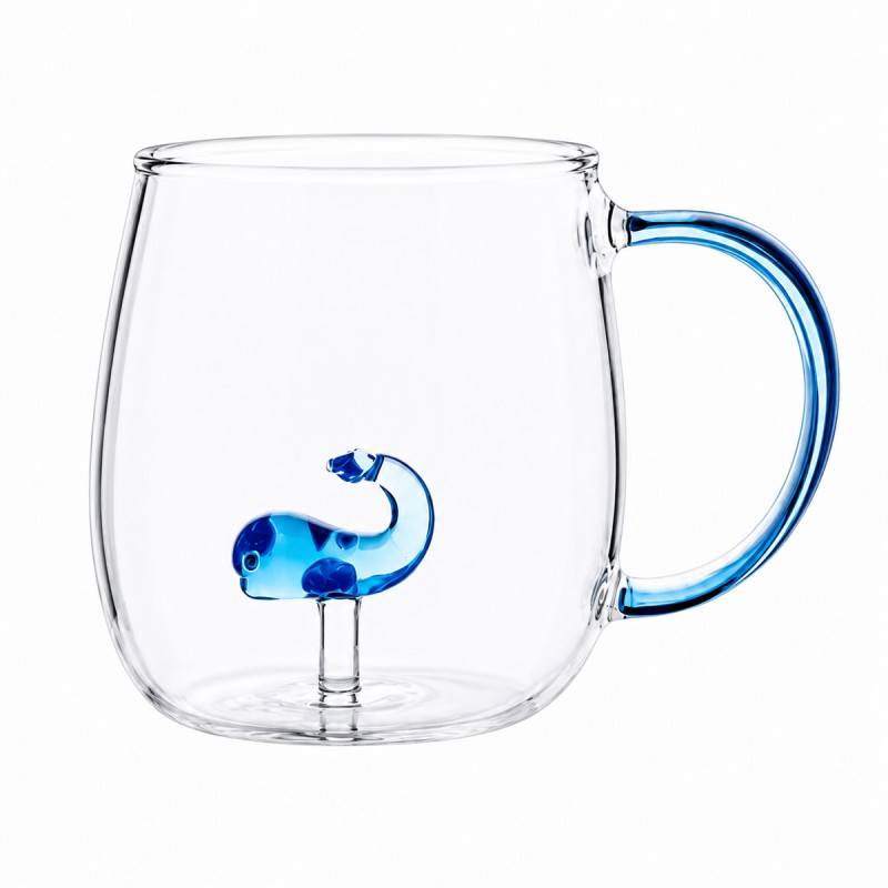 CANECA BOROSSILICATO DE VIDRO 420ML MODELO BALEIA REF: 223129