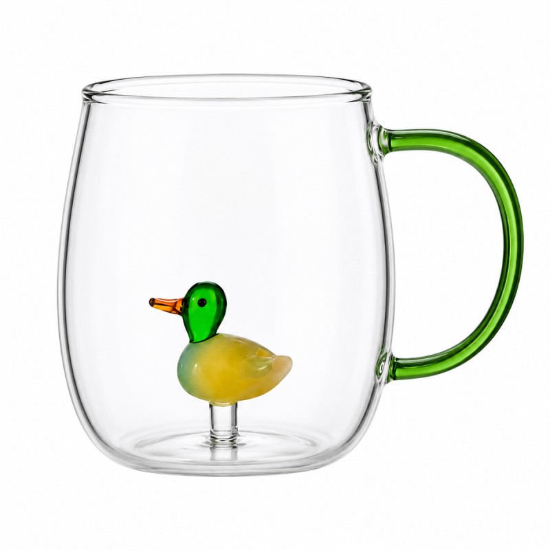 CANECA BOROSSILICATO DE VIDRO 420ML MODELO PATINHO REF: 223128