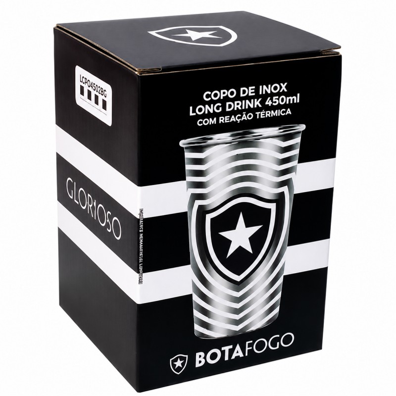 COPO TÉRMICO INOX 450ML COM REAÇÃO TÉRMICA MODELO BOTAFOGO REF: 131332