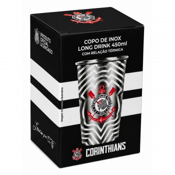 COPO TÉRMICO INOX COM REAÇÃO TÉRMICA 450ML MODELO CORINTHIANS REF: 131339 COPO TÉRMICO INOX COM REAÇÃO TÉRMICA 450ML MODELO CORINTHIANS REF: 131339