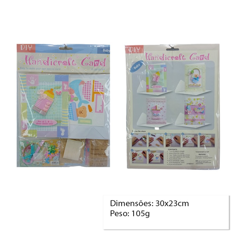 KIT FAÇA VOCÊ MESMO CARIMBOS E CARTÕES MODELO BEBÊ REF: R66A4 KIT FAÇA VOCÊ MESMO CARIMBOS E CARTÕES MODELO BEBÊ REF: R66A4