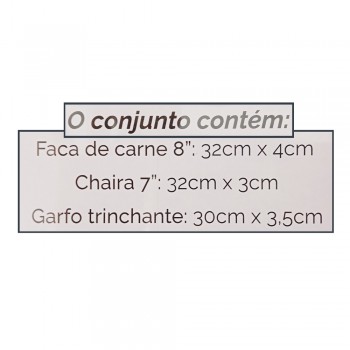 KIT CHURRASCO 3 PEÇAS INOX REF: CK5968 KIT CHURRASCO 3 PEÇAS INOX REF: CK5968