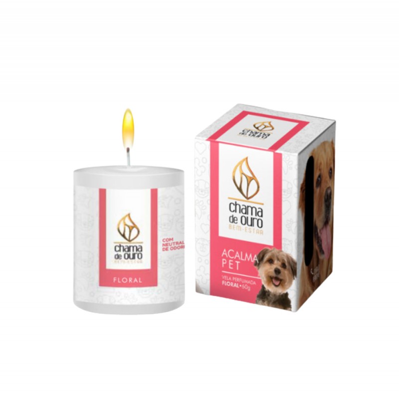 VELA PERFUMADA ACALMA PET COM NEUTRALIZADOR DE ODOR 60GR FLORAL