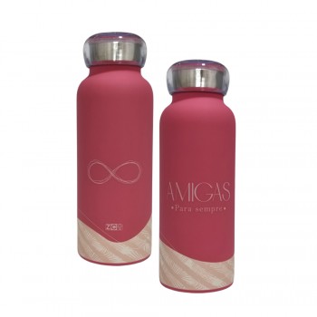 GARRAFA BUBBLE MODELO AMIGAS PARA SEMPRE 500ML EM INOX REF: 10072359 GARRAFA BUBBLE MODELO AMIGAS PARA SEMPRE 500ML EM INOX REF: 10072359