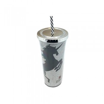 COPO C/ CANUDO MODELO UNICORNIO PRATA COPO C/ CANUDO MODELO UNICORNIO PRATA