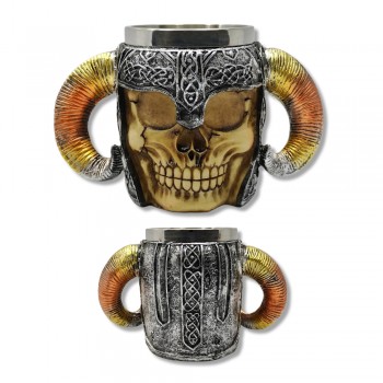 CANECA MEDIEVAL MODELO CAVEIRA COM CHIFRES DE RESINA 450ML REF: 959B CANECA MEDIEVAL MODELO CAVEIRA COM CHIFRES DE RESINA 450ML REF: 959B