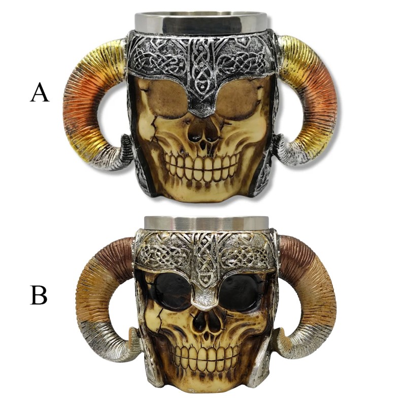 CANECA MEDIEVAL MODELO CAVEIRA COM CHIFRES DE RESINA 450ML REF: 959B CANECA MEDIEVAL MODELO CAVEIRA COM CHIFRES DE RESINA 450ML REF: 959B