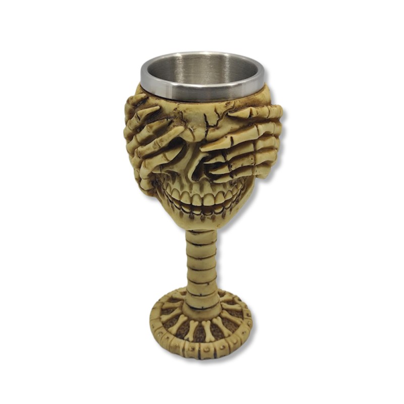 TAÇA MEDIEVAL MODELO CAVEIRA EM RESINA 150ML REF: 1601A TAÇA MEDIEVAL MODELO CAVEIRA EM RESINA 150ML REF: 1601A