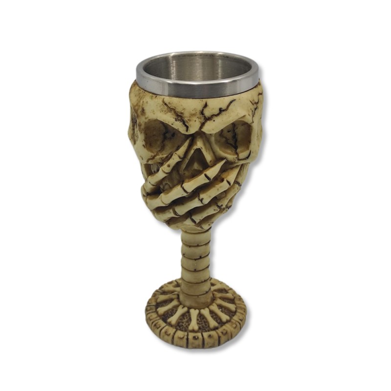 TAÇA MEDIEVAL MODELO CAVEIRA EM RESINA 150ML REF: 1603A TAÇA MEDIEVAL MODELO CAVEIRA EM RESINA 150ML REF: 1603A