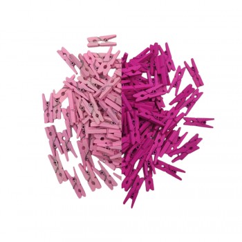 MINI PRENDEDOR COR ROSA PACOTE COM 100 UNIDADES 25MM