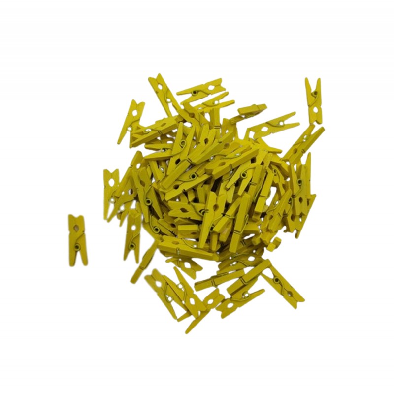 MINI PRENDEDOR COR AMARELO PACOTE COM 100 UNIDADES 25MM MINI PRENDEDOR COR AMARELO PACOTE COM 100 UNIDADES 25MM