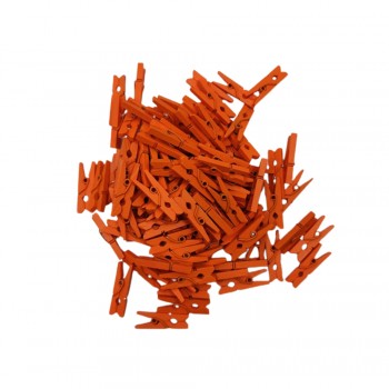 MINI PRENDEDOR COR LARANJA PACOTE COM 100 UNIDADES  25MM