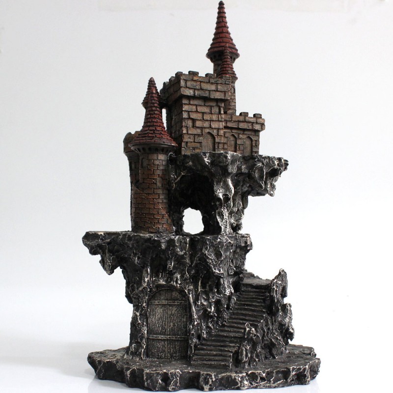 DRAGÃO COM CASTELO DECORATIVO EM RESINA REF: PW170027