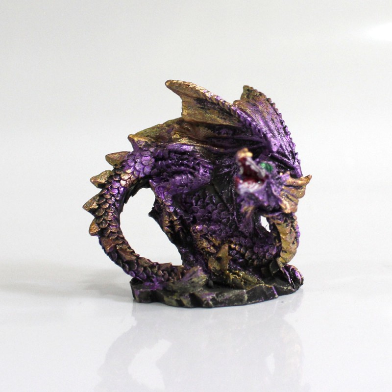 DRAGÃO COM CASTELO DECORATIVO EM RESINA REF: PW170027