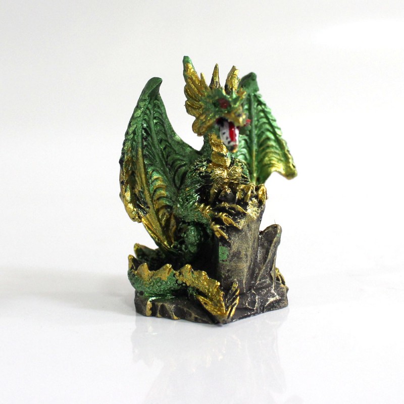 DRAGÃO COM CASTELO DECORATIVO EM RESINA REF: PW170027