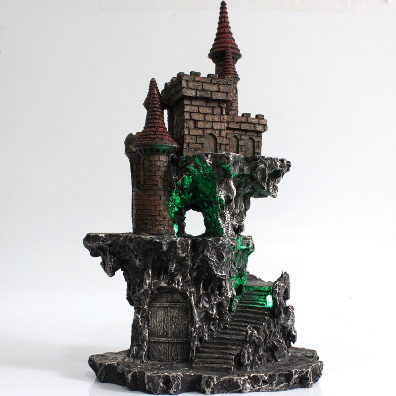 DRAGÃO COM CASTELO DECORATIVO EM RESINA REF: PW170027