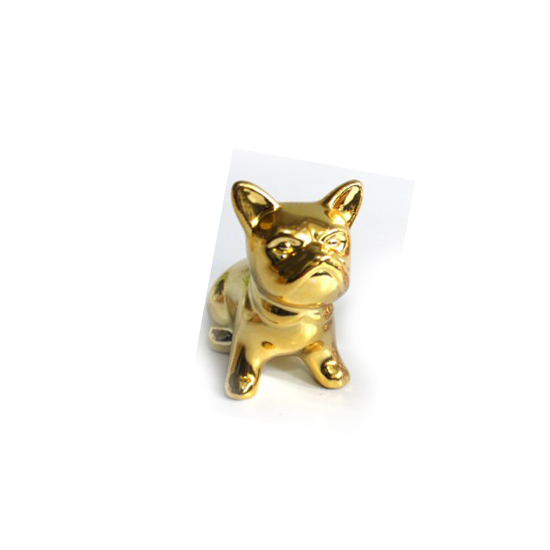 ENFEITE EM CERAMICA MODELO CACHORRO DOURADO ENFEITE EM CERAMICA MODELO CACHORRO DOURADO