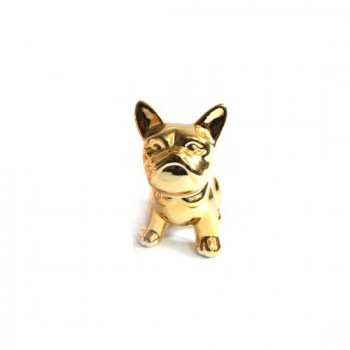 ENFEITE EM CERAMICA MODELO CACHORRO DOURADO ENFEITE EM CERAMICA MODELO CACHORRO DOURADO
