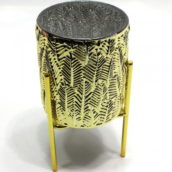 VASO DECORATIVO EM VIDRO C/SUPORTE METAL VASO DECORATIVO EM VIDRO C/SUPORTE METAL