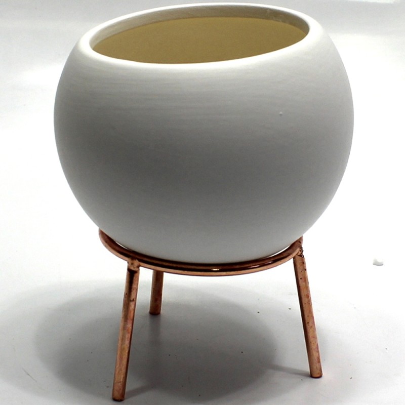 VASO DECORATIVO EM CERAMICA C/SUPORTE METAL VASO DECORATIVO EM CERAMICA C/SUPORTE METAL