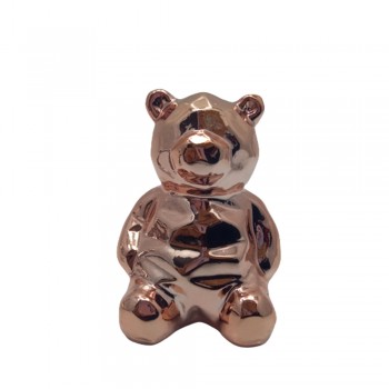 ENFEITE URSO DE CERAMICA ROSE ENFEITE URSO DE CERAMICA ROSE
