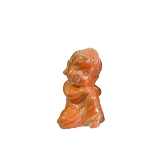 ENFEITE CERAMICA DEC. ESTATUA BUDA LARANJA ENFEITE CERAMICA DEC. ESTATUA BUDA LARANJA