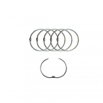 ARGOLA PRATEADA EM METAL PACOTE COM 6 PEÇAS 40MM  REF: AP15347-40S