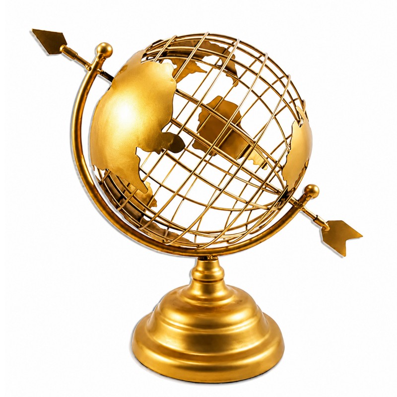ENFEITE DECORATIVO DE MESA MODELO GLOBO TERRESTRE DE METAL REF: AP370A