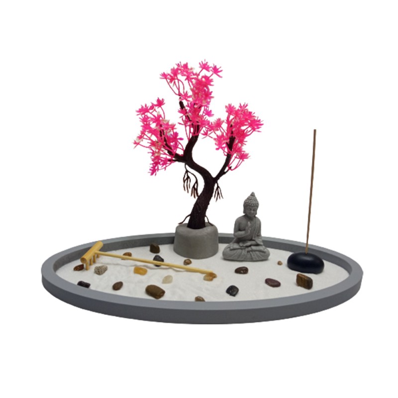 PORTA INCENSO DECORATIVO JARDIM ZEN EM RESINA REF: APHY2007