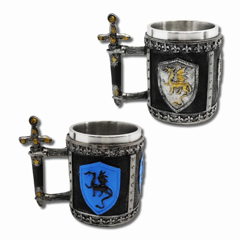 CANECA MEDIEVAL MODELO BRASÃO DRAGÃO EM RESINA 400ML REF: 1144B CANECA MEDIEVAL MODELO BRASÃO DRAGÃO EM RESINA 400ML REF: 1144B