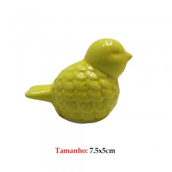ENFEITE CERAMICA PASSARO AMARELO ENFEITE CERAMICA PASSARO AMARELO