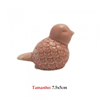 ENFEITE CERAMICA PASSARO ROSA ENFEITE CERAMICA PASSARO ROSA