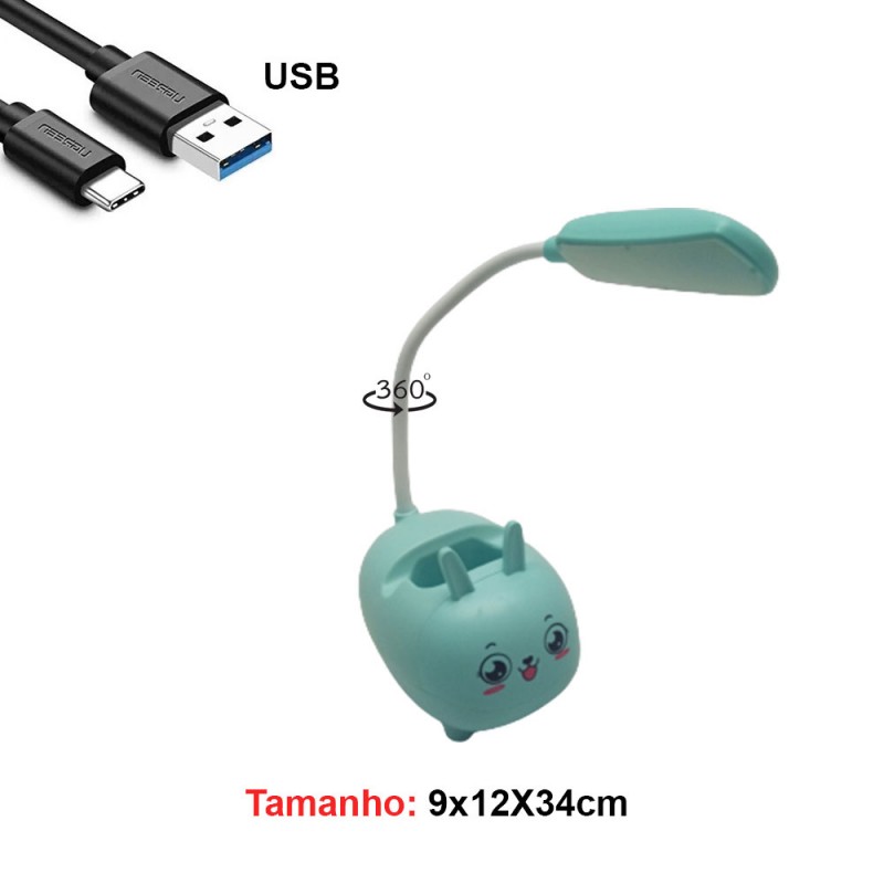 LUM.DEC.LAMP.LED.MESA USA CABO USB MOD.COELHO COR AZUL LUM.DEC.LAMP.LED.MESA USA CABO USB MOD.COELHO COR AZUL