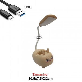 LUM.DEC.LAMP.LED.MESA USA CABO USB MOD.COELHO COR BEGE LUM.DEC.LAMP.LED.MESA USA CABO USB MOD.COELHO COR BEGE