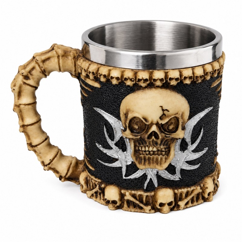 CANECA METAL REVEST.RESINA MOD.CAVEIRA 400ML REF:AP-171046 CANECA METAL REVEST.RESINA MOD.CAVEIRA 400ML REF:AP-171046