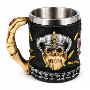 CANECA METAL REVEST.RESINA MOD.CAVEIRA 400ML REF:AP-B9139-1 CANECA METAL REVEST.RESINA MOD.CAVEIRA 400ML REF:AP-B9139-1