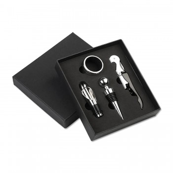 KIT PARA SERVIR VINHO COM 4 PEÇAS EM METAL REF: APJU-704-3 KIT PARA SERVIR VINHO COM 4 PEÇAS EM METAL REF: APJU-704-3
