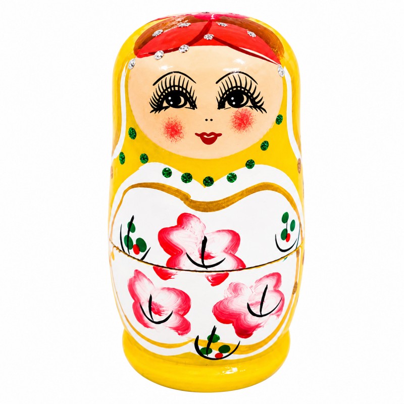 ENFEITE DECORATIVO DE MESA DE MADEIRA MODELO BONECA RUSSA REF: AP7510-5 ENFEITE DECORATIVO DE MESA DE MADEIRA MODELO BONECA RUSSA REF: AP7510-5