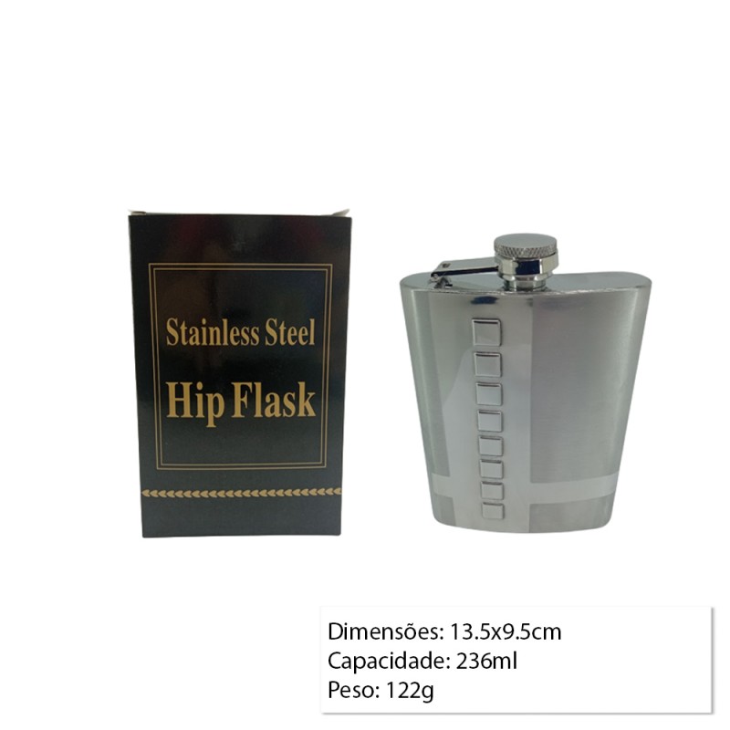 CANTIL DE BOLSO PARA BEBIDA EM METAL 236ML REF: APGT-TSG07-8 CANTIL DE BOLSO PARA BEBIDA EM METAL 236ML REF: APGT-TSG07-8