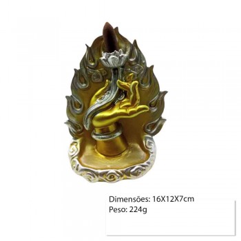 PORTA INCENSO MODELO MÃO COM FLOR REF: AP7577-828 PORTA INCENSO MODELO MÃO COM FLOR REF: AP7577-828