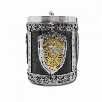 CANECA MEDIEVAL MODELO BRASÃO EM RESINA E INOX 400ML REF: 1146B CANECA MEDIEVAL MODELO BRASÃO EM RESINA E INOX 400ML REF: 1146B