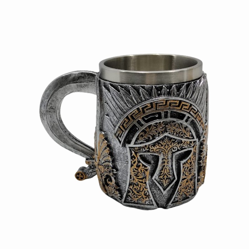 CANECA MEDIEVAL MODELO CAPACETE RESINA E INOX 400ML REF: 220041B CANECA MEDIEVAL MODELO CAPACETE RESINA E INOX 400ML REF: 220041B